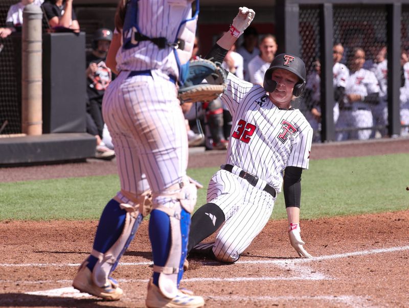 Texas Tech's Hailey Toney slides in for a run against Texas A&M-Corpus Christi during a Division I non-conference softball game, Saturday, Feb. 28, 2026, at Rocky Johnson Field.
