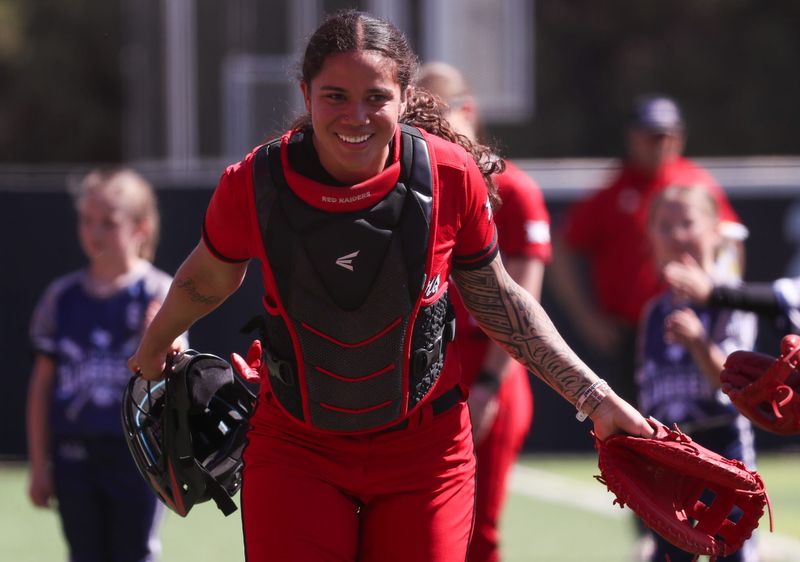 Texas Tech's Lagi Quiroga is introduced before a Division I non-conference softball game, Sunday, March 1, 2026, at Rocky Johnson Field.