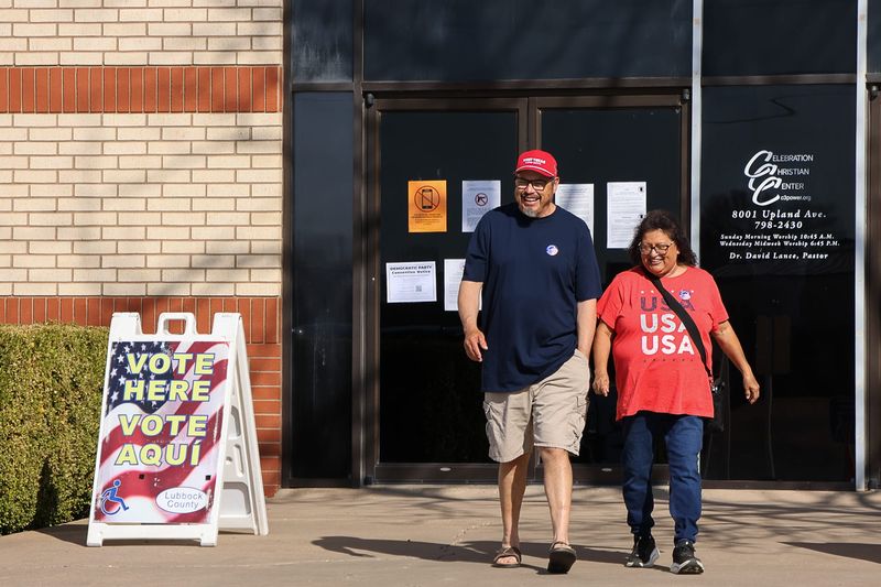 Lubbock County voters walk into the Celebration Christian Center, 8001 Upland Ave., voting center on Election Day for the Texas and Lubbock County 2026 March primaries on March 3, 2026 in Lubbock, Texas.