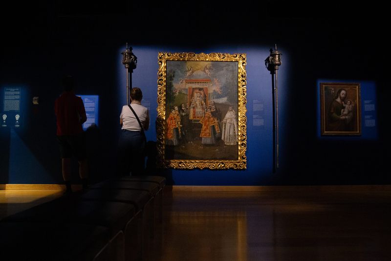 Visitors admire paintings at the Art Museum of South Texas in Corpus Christi on March 4.