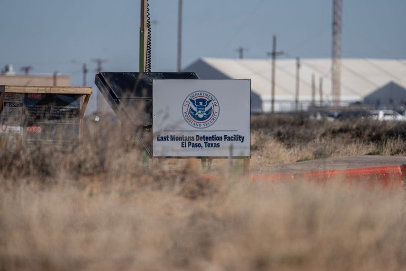 Camp East Montana is photographed Friday, March 6, 2026, in El Paso, Texas. Employees of Akima Global Services, LLC — the security subcontractor at the detention center — were told in internal messages that reports of a possible closure were not true, despite a Washington Post story earlier in the week reporting that federal officials were considering shutting it down, according to communications shared with the El Paso Times.