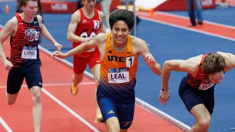 UTEP sophomore Juan Leal wins the mile at the Conference USA Indoor Track and Field Championships in February