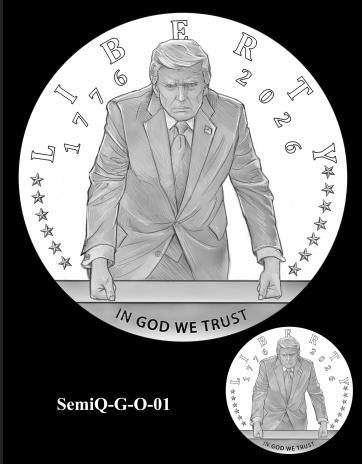 The Commission of Fine Arts approved the design for a 24 karat gold commemorative coin featuring the image of President Donald Trump for the nation's 250th anniversary.