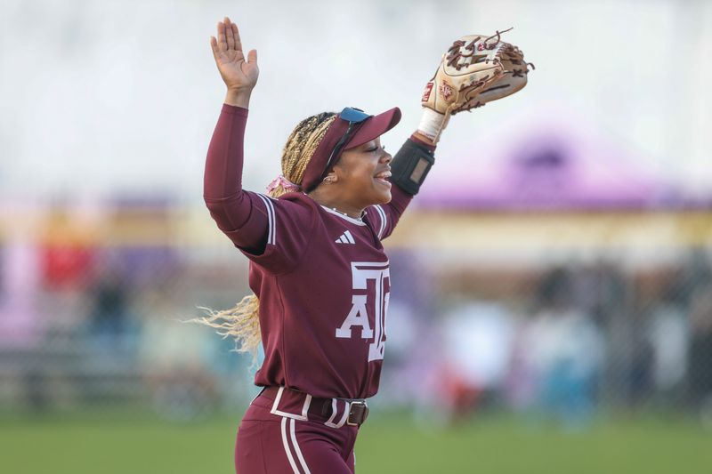 Feb 19, 2026; Cathedral City, CA, USA; Texas A&M during the Mary Nutter Collegiate Classic at Wrigley Field at Big League Dreams. Mandatory Credit: David Frerker-Imagn Images