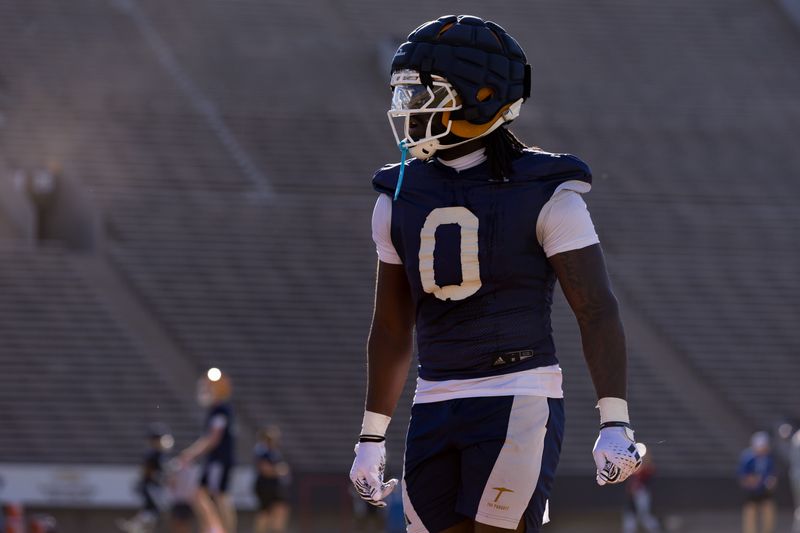 UTEP running back Tavorus Jones (0) during spring practice on Wednesday, March 25, 2026, at the Sun Bowl in El Paso, Texas.