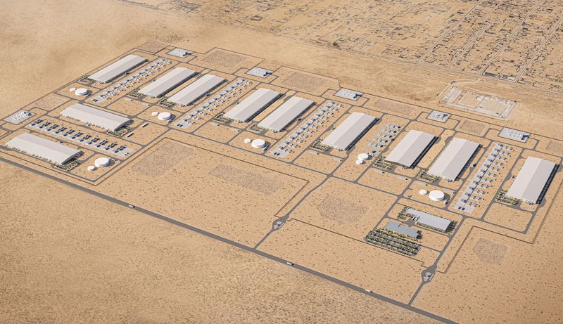Rendering of Meta Platforms planned 11-building data center complex now under construction in far Northeast El Paso. Meta officials announced the company would expand on its original El Paso plan and spend more than $10 billion on the complex.