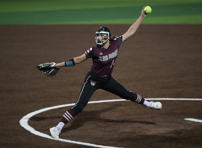 Tuloso-Midway's Makennah Barrera delivers a pitch during Friday's District 31-4A game against Calallen at Tuloso-Midway High School on March 27, 2026.
