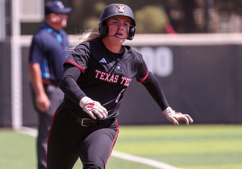 Texas Tech's Taylor Pannell scores a run against Iowa State during a Big 12 Conference softball game, Saturday, March 28, 2026, at Tracy Sellers Field.