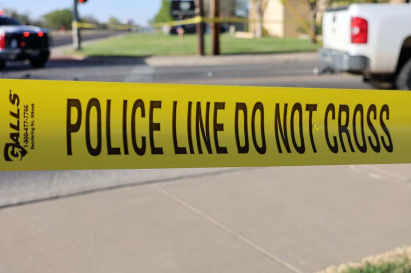 Amarillo first responders including police and fire work at the scene of a fatal crash Friday, April 3 at the corner of Bell and 54th Street.