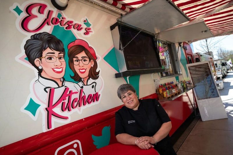 Eloisa Schessler outside of her food truck, Eloisa’s Kitchen, located at Klyde Warren Park near downtown Dallas, on March 12, 2026.