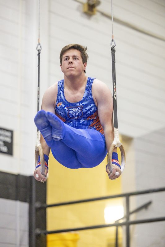 San Angelo Central boys gymnastics' Carson Edwards competes in the Region III gymnastic meet at Odessa Permian High School on Saturday, April 11, 2026.