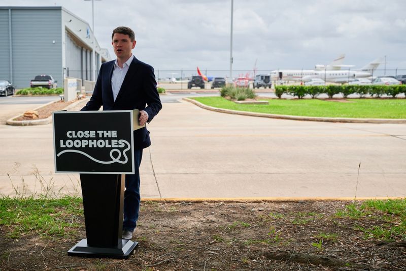 State Rep. James Talarico, D-Austin, speaks during a news conference Monday, April 13, where he announced his "Close Billionaire Loopholes" agenda as part of his bid to represent Texas in the U.S. Senate.