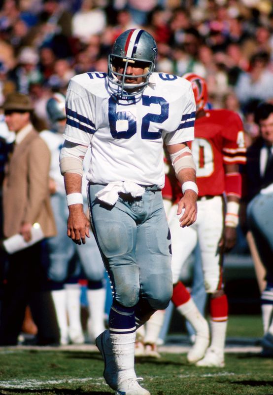Nov 21, 1976; Atlanta, GA, USA; FILE PHOTO; Dallas Cowboys center John Fitzgerald (62) on the field against the Atlanta Falcons at Fulton County Stadium. Mandatory Credit: Manny Rubio-USA TODAY Sports