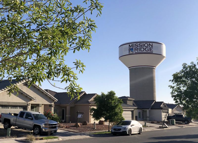 A neighborhood in the Mission Ridge master-planned community in far East El Paso County as seen in April 2025.