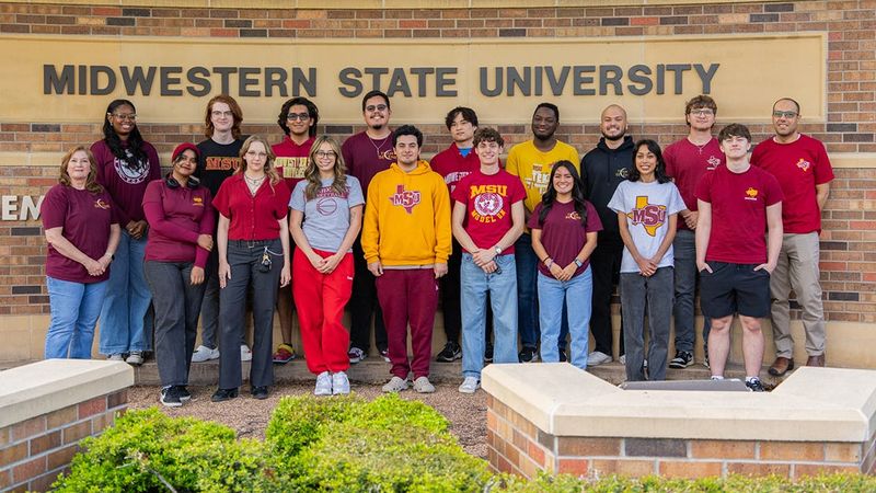 This is NASA Suits Team Selene from MSU Texas: in the front row, Faculty Adviser Tina Johnson, Sana Syed Mahmood Hussain, Gray Holman, Harley Coxon, Zayne Jacelon, Gio Toffoli, Vicky Heredia, Sharadha K.C. and Conner Taylor, and in the back row, Nelo Chudi-Igwe, Jaxon King, Emmanuel Gonzalez, Adrian Robledo, Jack Tsui, Zachary Lewis, Carlos Polanco, Ryan Mathews, Faculty Adviser Mahmoud Eldefrawy.