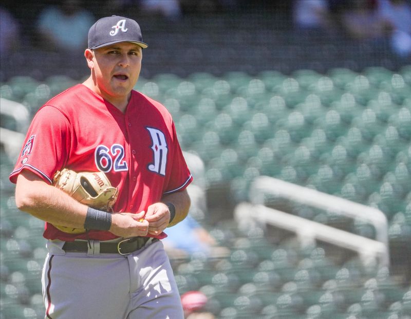 Reno Aces first baseman Ivan Melendez, a native of El Paso and former Coronado High School standout, plays against the El Paso Chihuahuas on April 22, 2026.