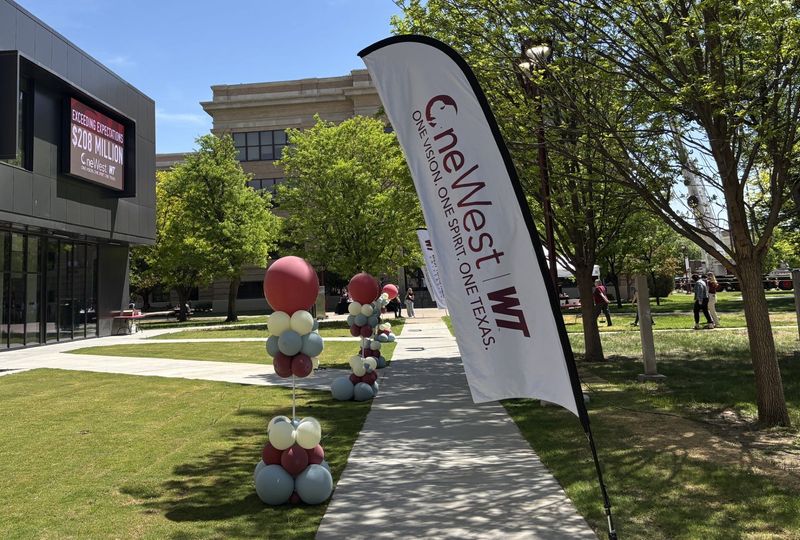 Celebrating a successful campaign with faculty and students, One West treats WT students and faculty April 22 with lunch on the lawn of the renovated Geneva Schaeffer building on the WT campus.