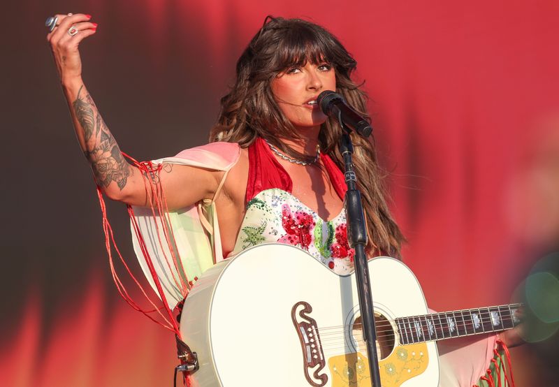 Ella Langley performs on the Mane Stage during the first day of the Stagecoach Festival in Indio, California, April 24.