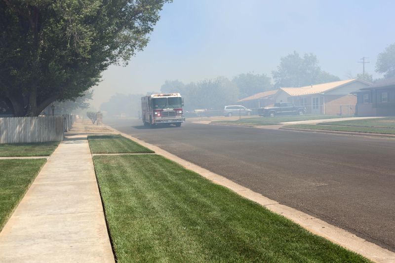 Crews responded to a large grass fire Monday, April 27 in the area of Northeast 24th and Grand.
