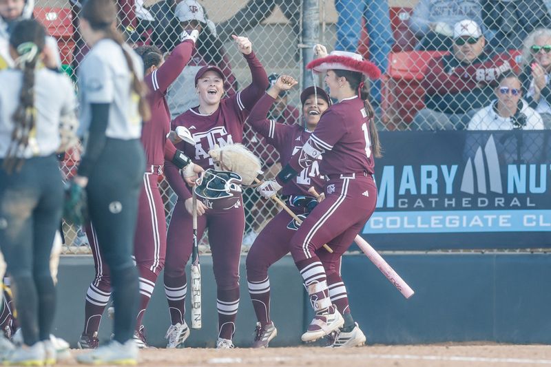 Feb 19, 2026; Cathedral City, CA, USA; Texas A&M during the Mary Nutter Collegiate Classic at Wrigley Field at Big League Dreams. Mandatory Credit: David Frerker-Imagn Images