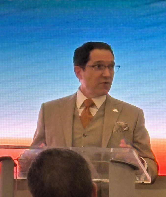 University of Texas at El Paso president Heather Wilson was joined by Astroscale U.S. president/CEO Ron Lopez at an event on campus Wednesday, April 29 outlining how the aerospace company will work with the university on production and space research.