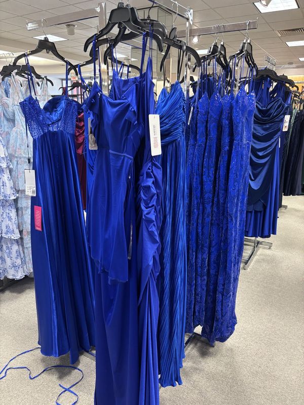 Fashion store experts say royal blue is a popular color for prom season 2026 in El Paso,
