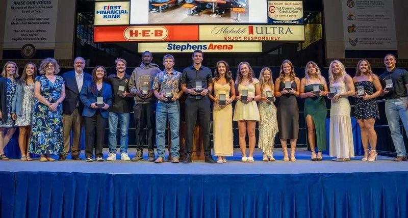 Thirteen Angelo State University Rams and Rambelles student-athletes received ASU's 2026 Holland's Awards honoring individuals for the best performances both in the classroom and on the field or court over the past academic year.