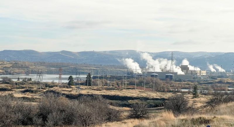 One of Google's data center campuses near the Columbia River in December 2022. The company completed a fourth data center building in 2025, and plans to finish another one in 2026.