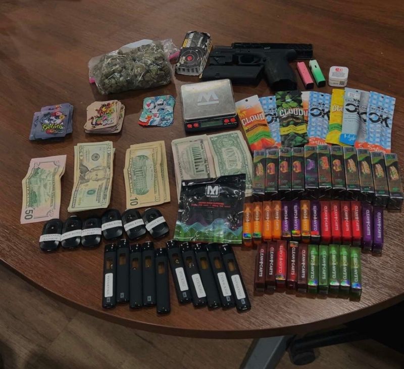 During a search, deputies found multiple THC vape pens, a stolen firearm and other items after a traffic stop was initiated May 1 in Randall County.
