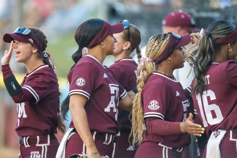 Feb 19, 2026; Cathedral City, CA, USA; Texas A&M during the Mary Nutter Collegiate Classic at Wrigley Field at Big League Dreams. Mandatory Credit: David Frerker-Imagn Images
