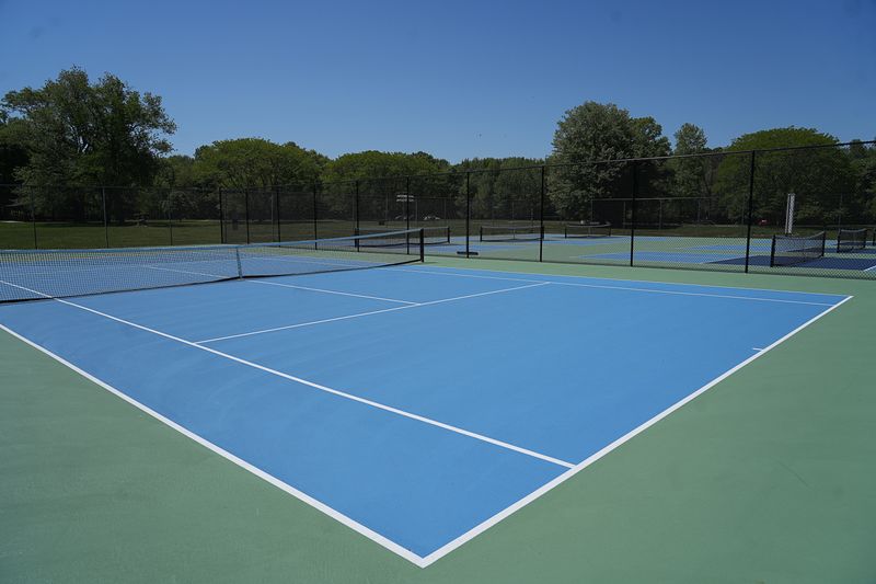 Tennis and pickleball courts available to visitors at Lums Pond State Park as seen on May 4, 2026.