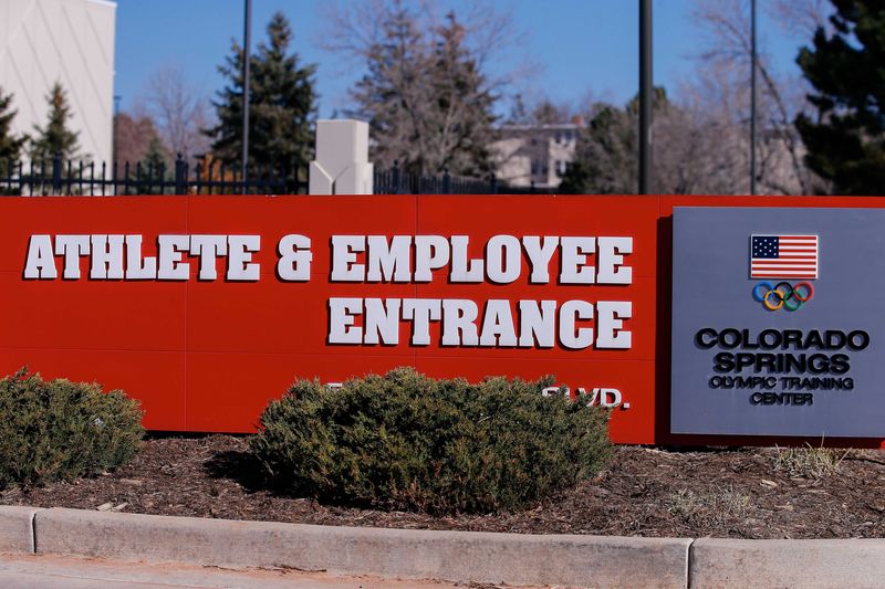 Mar 23, 2020; Colorado Springs, Colorado, USA; A general view of a sign at the Olympic Training Center which is closed due to the Coronavirus Covid-19 at Olympic Training Center. Mandatory Credit: Isaiah J. Downing-USA TODAY Sports