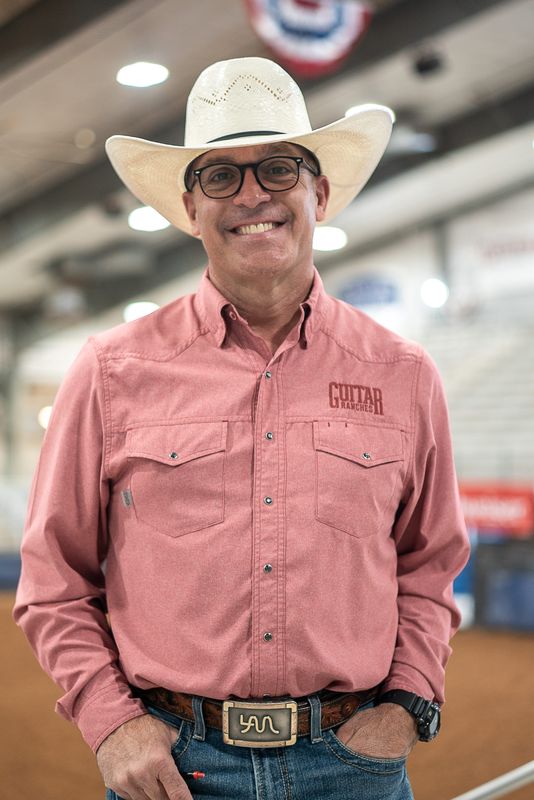 Clay McCesson, president of the Ranch Horse Association of America, stands in front of the association's national finals competition on May 8, 2026. Over 150 cowboys and ranch horses from across the nation gathered in Abilene, Texas, for a display of ranching and riding skills in the 2026 Ranch Horse Association of America National Finals.