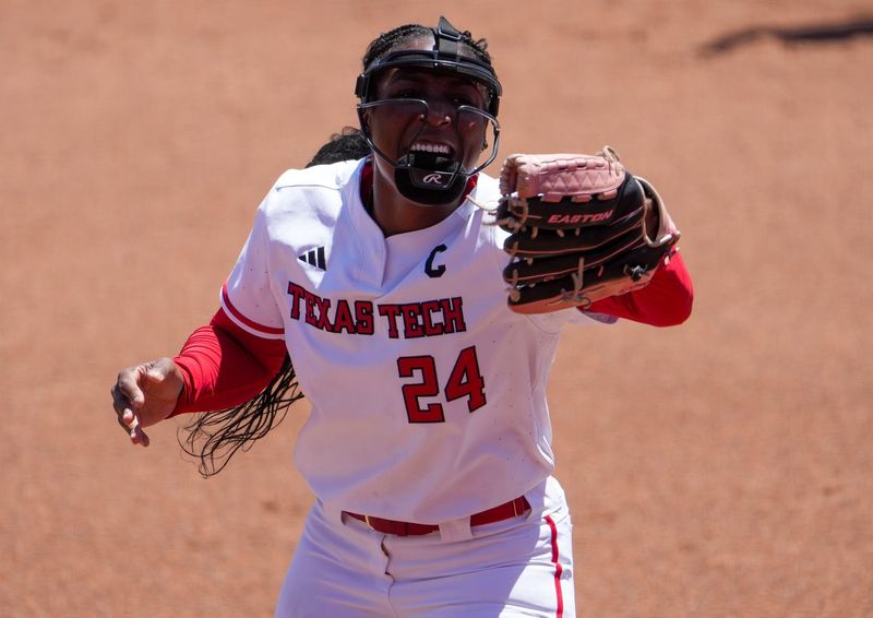 Texas Tech's NiJaree Canady reacts to a strikeout against Ole Miss during the Lubbock Regional of the NCAA Division I softball tournament, Saturday, May 16, 2026, at Tracy Sellers Field.