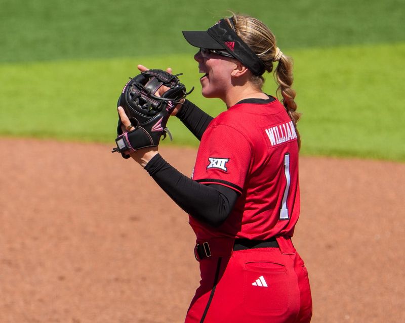 Texas Tech's Mia Williams reacts to a play against Ole Miss during the Lubbock Regional of the NCAA Division I softball tournament, Sunday, May 17, 2026, at Tracy Sellers Field.