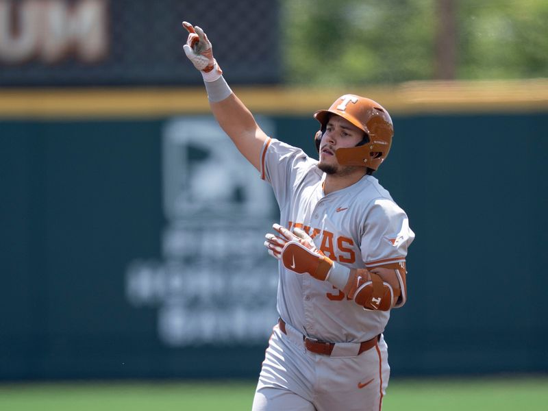 Texas' Casey Borba (31) rounds the bases on a home run against Tennessee in an NCAA college baseball game on May 10, 2026, in Knoxville, Tennessee.