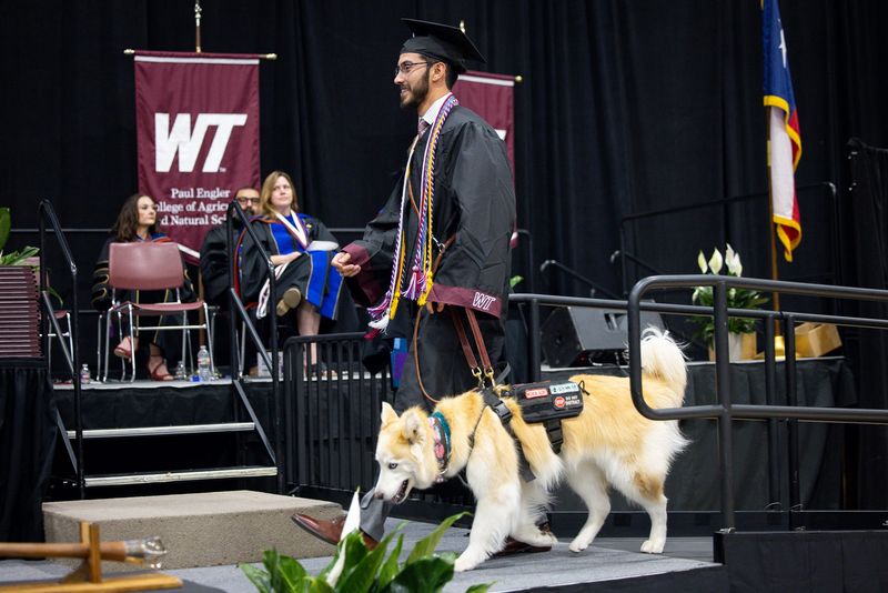 Rylan Dove graduates from West Texas A&M University during a spring commencement ceremony on May 16.