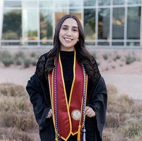 Marisol Mora graduated from MSU Texas with a nursing degree as part of Midwestern State University's Spring 2026 Commencement Saturday, May 16, 2026, at D.L. Coliseum. The first-generation college student earned President’s Honor Roll recognition each year and graduated summa cum laude