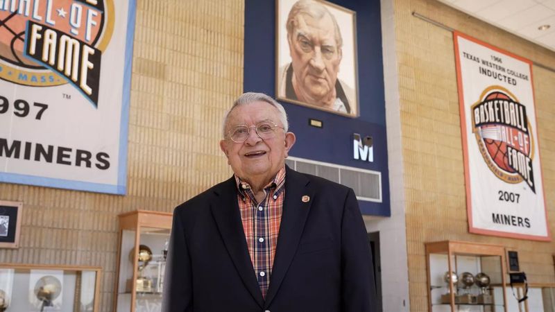 Joe Gomez donated a painting of Don Haskins to UTEP in 2025. He died May 16 at the age of 78.
