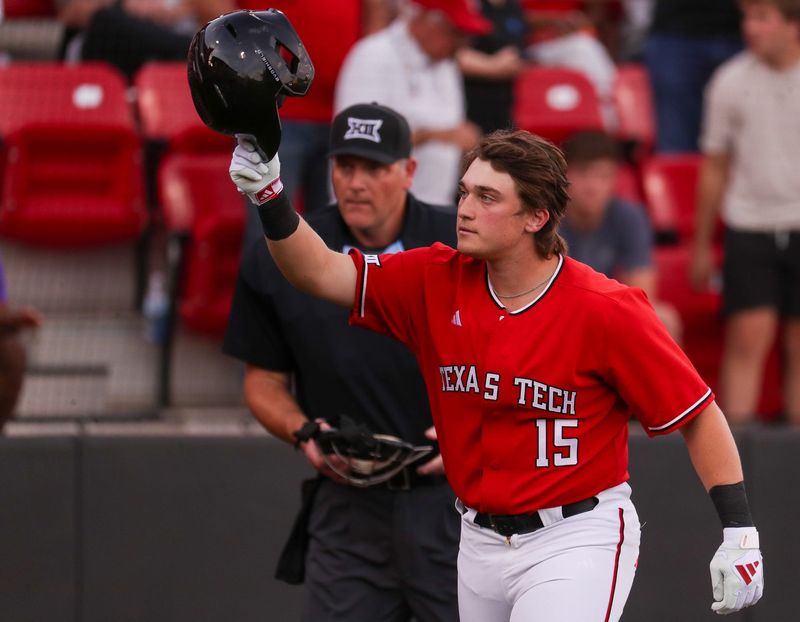 Texas Tech's Caden Ferraro reacts to hitting a home run against Abilene Christian during a non-conference Division I baseball game, Tuesday, March 31, 2026, at Rip Griffin Park.