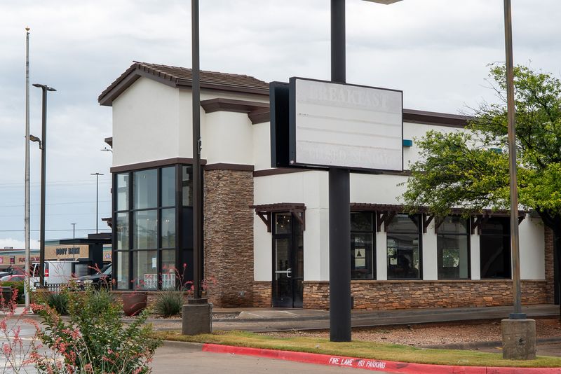 The old Chick-fil-A building located at 3130 S Clack St. under construction on May 21, 2026. The renovated building will be the new home to Fuego Tortilla Grill, a Tex-Mex chain offering gourmet tacos, burrito bowls, and margaritas.