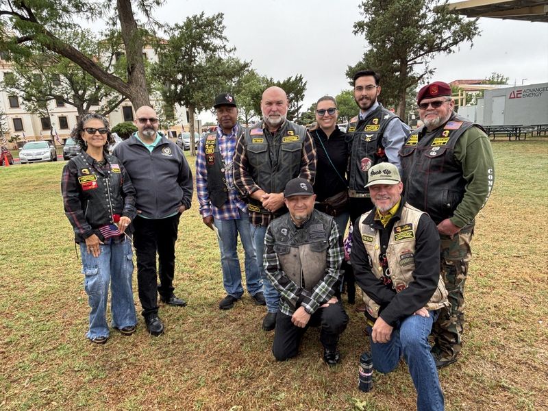 Members of the nonprofit Combat Veterans Motorcycle Association 2318 of Amarillo attended the Patio of Honor Bricklaying Ceremony, held May 21 at the Amarillo VA Health Care System, to honor Missing in Action soldiers.