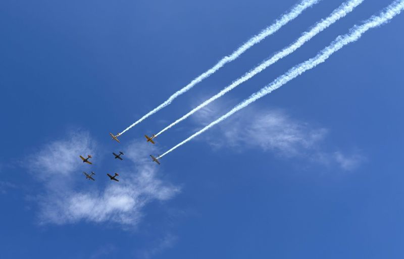 A patriotic flyover by Kurt Landis, Panhandle Warbird Flight, was part of the Memorial Day ceremonies at Texas Panhandle War Memorial on Monday, May 25.
