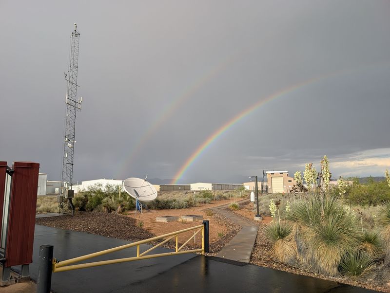 A double rainbow appeared in the evening hours of May 25, prompting the National Weather Service to share a photo as nature showed off its vibrant display in the sky.
