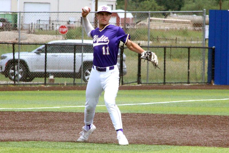Abilene Wylie's Myles McCarty fields a ground ball and throws to first base during Game 3 of the Bulldogs' regional finals series against the Argyle Eagles in the 5A DII UIL Baseball Playoffs on Saturday, May 23, in Graham. Argyle won 6-3 to clinch the series.
