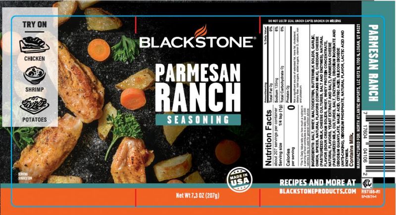 Blackstone Products of Providence, Utah is voluntarily recalling certain lots of Blackstone Parmesan Ranch seasoning products because they have the potential to be contaminated with Salmonella, according to a May 15 notice by the Food and Drug Administration.