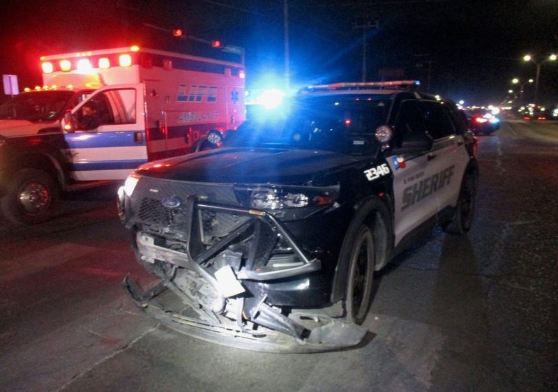 An El Paso County Sheriff's Office patrol vehicle was crashed into by an alleged drunken driver as deputies investigated an unrelated hit-and-run crash on Sunday, May 24, 2026, at the intersection of Montana Avenue and Krag Street in the Montana Vista area.
