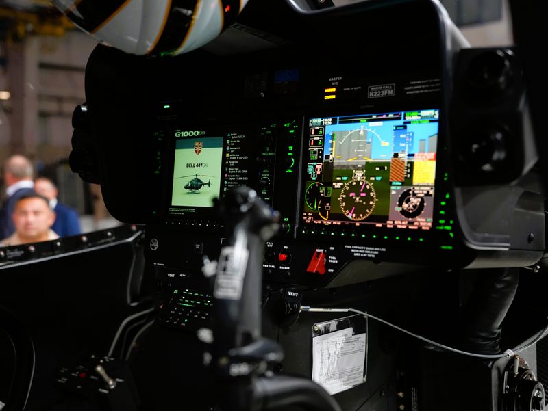 The cockpit of the Texas Department of Public Safety's first Bell 407 helicopter since the 1980s was on display Thursday at the aircraft's unveiling.