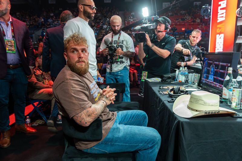 Jake Paul arrives at the El Paso County Coliseum before the Stephanie Han vs. Holly Holm 2 boxing event on Saturday, May 30, 2026, in El Paso, Texas.