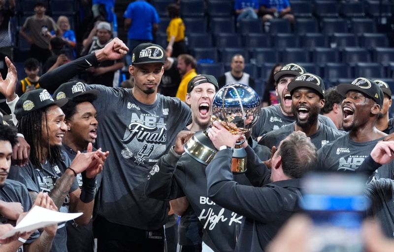 during Game 7 of the Western Conference Finals in the NBA playoffs between the Oklahoma City Thunder and the San Antonio Spurs at Paycom Center in Oklahoma City, May 30, 2026.